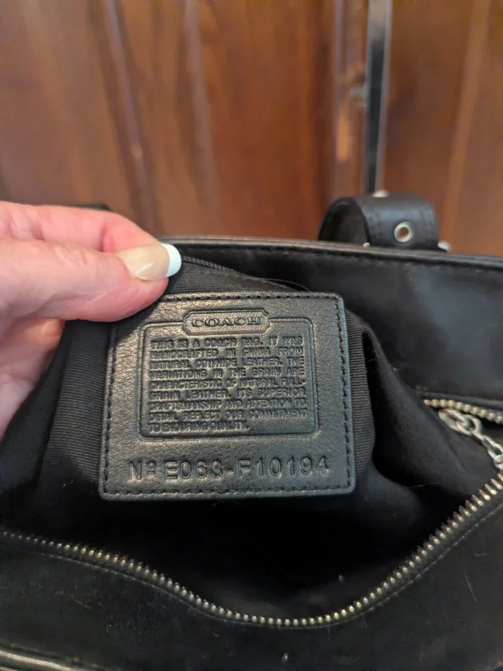 COACH Hampton F10194 Vintage Black Smooth Leather Tote Shoulder Bag